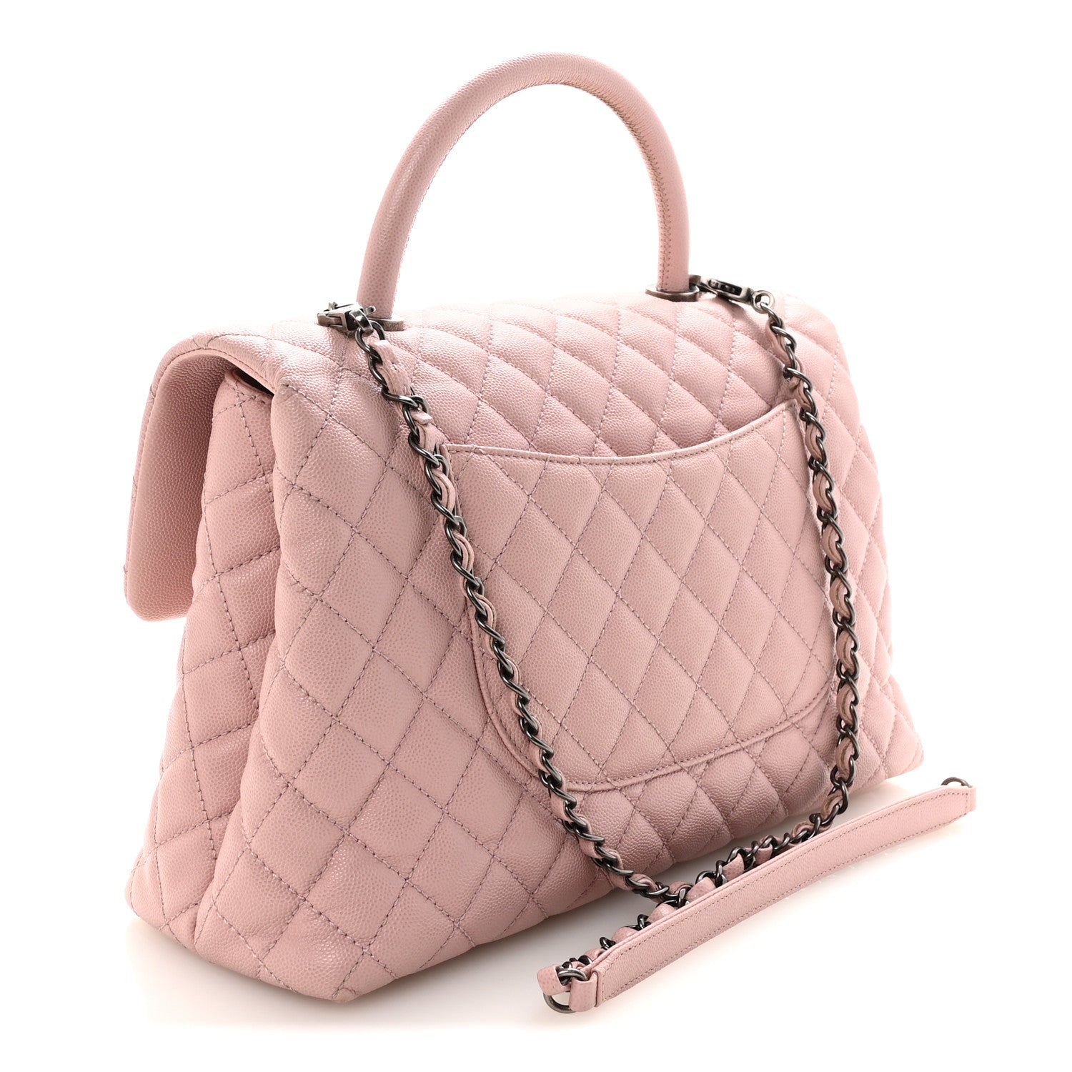 Chanel Caviar Quilted Medium Coco Handle Flap Light Pink 3 of 10