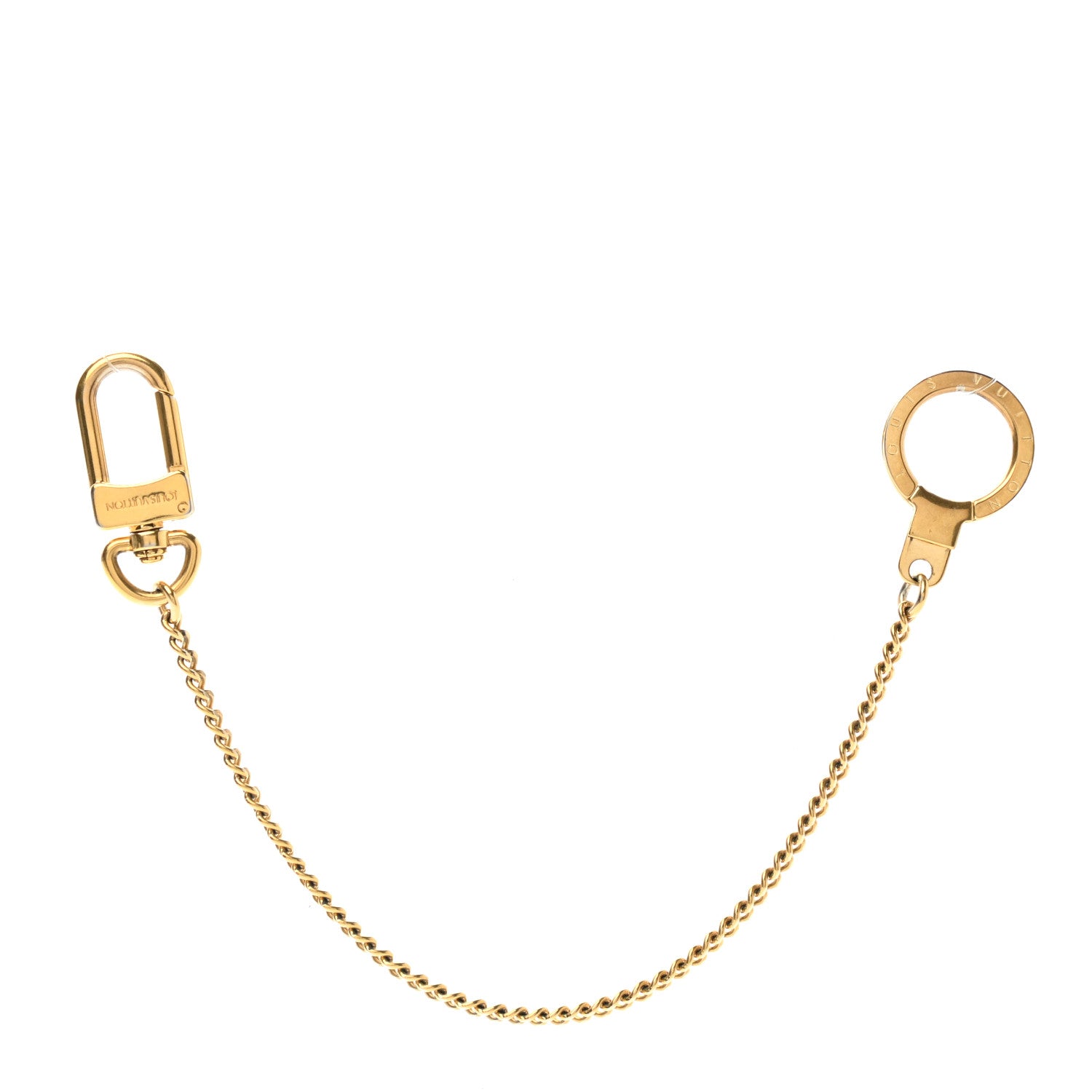 Louis Vuitton Metal Pochette Extender Key Ring Chain Gold 1 of 3