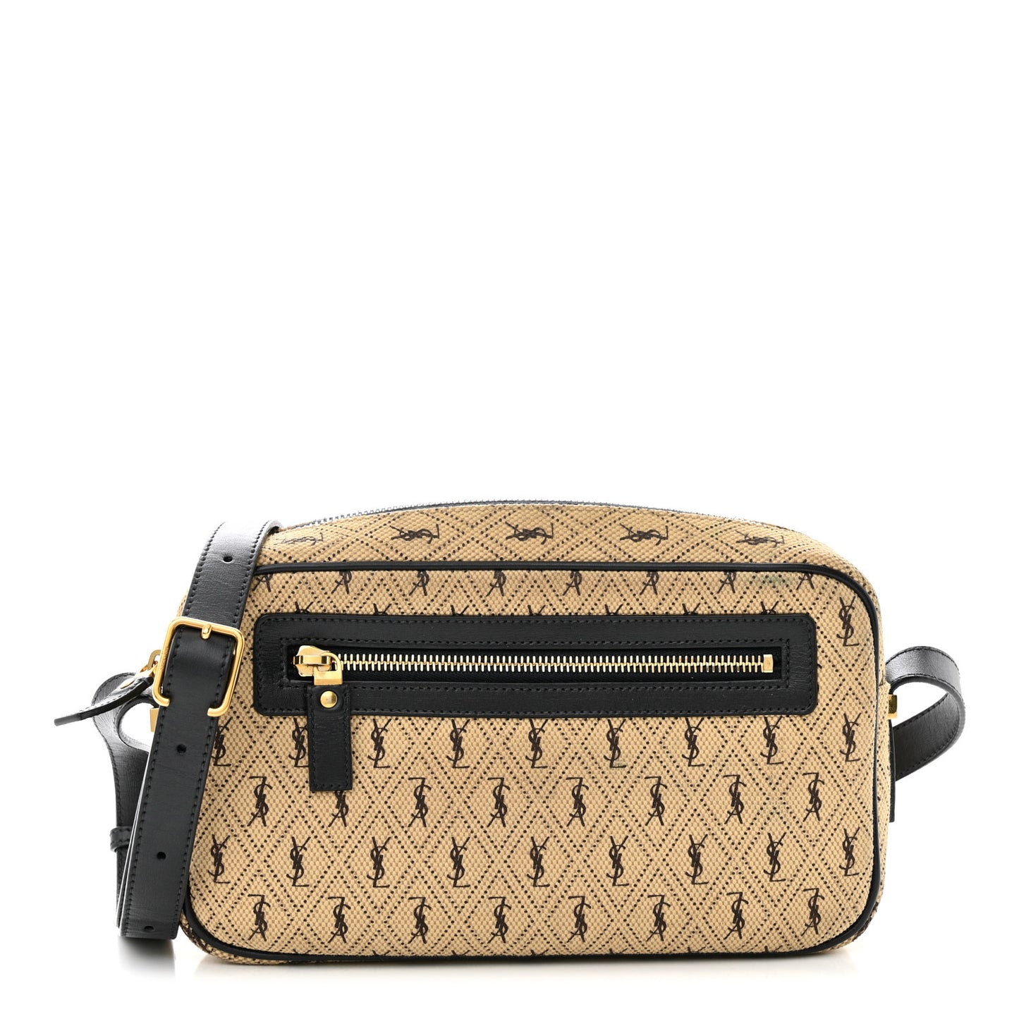 Canvas Monogram All Over Camera Bag Beige