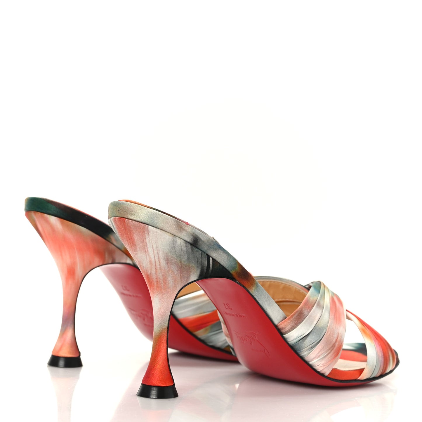 Crepe Satin Ombre Nicol Is Back 85 Slide Sandals 37 Loubi
