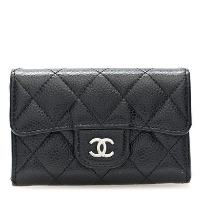 Chanel Caviar Quilted Flap Card Holder Wallet Black 1 of 8