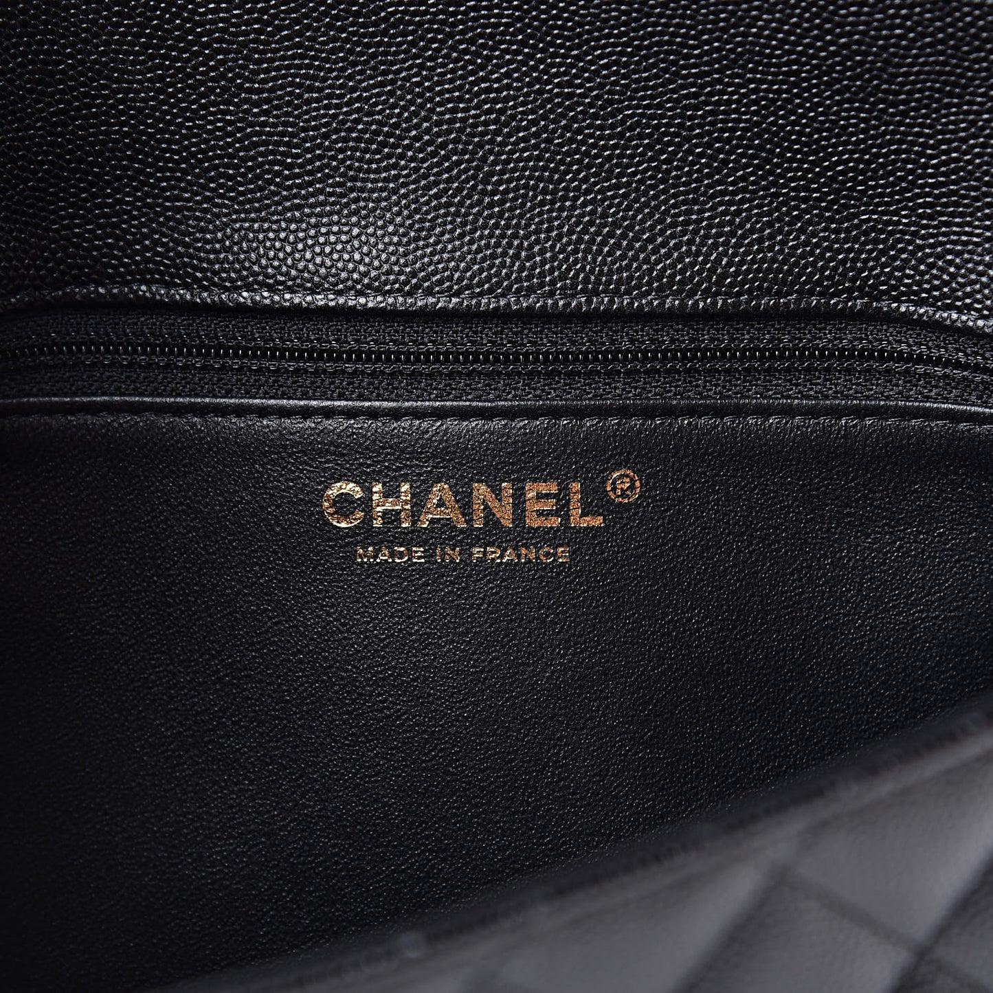 Caviar Quilted Flap Clutch Black