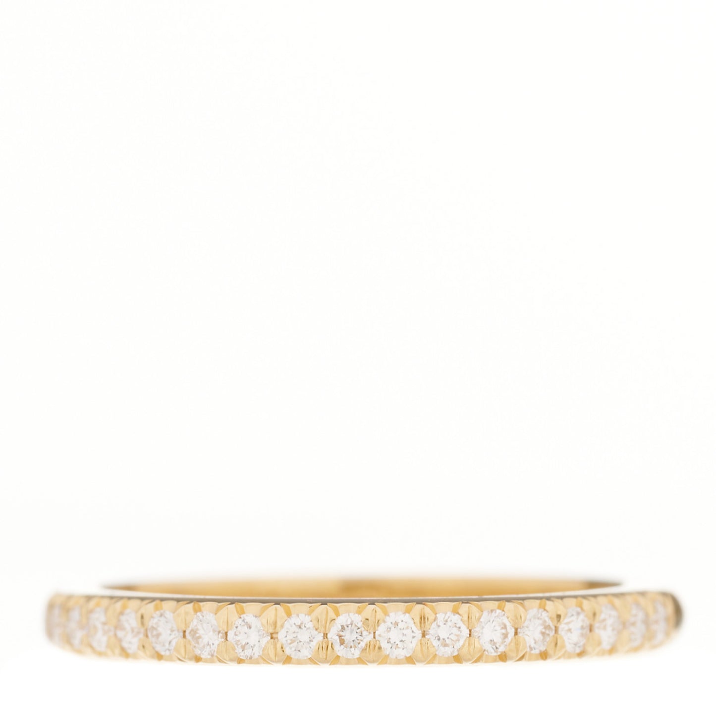 18K Yellow Gold Diamond .17ctw Soleste Half Eternity Band Ring 50 5.5
