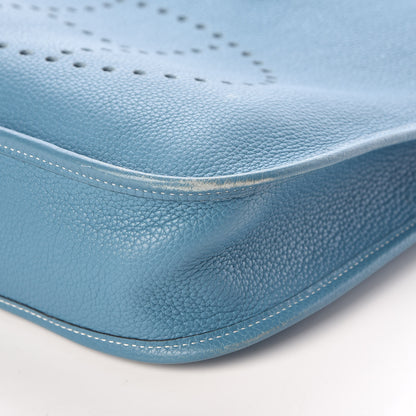 Hermes Taurillon Clemence Evelyne PM Blue Jean 6 of 9