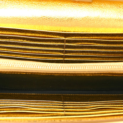 Saint Laurent Metallic Calfskin Monogram Chain Wallet Gold 5 of 11