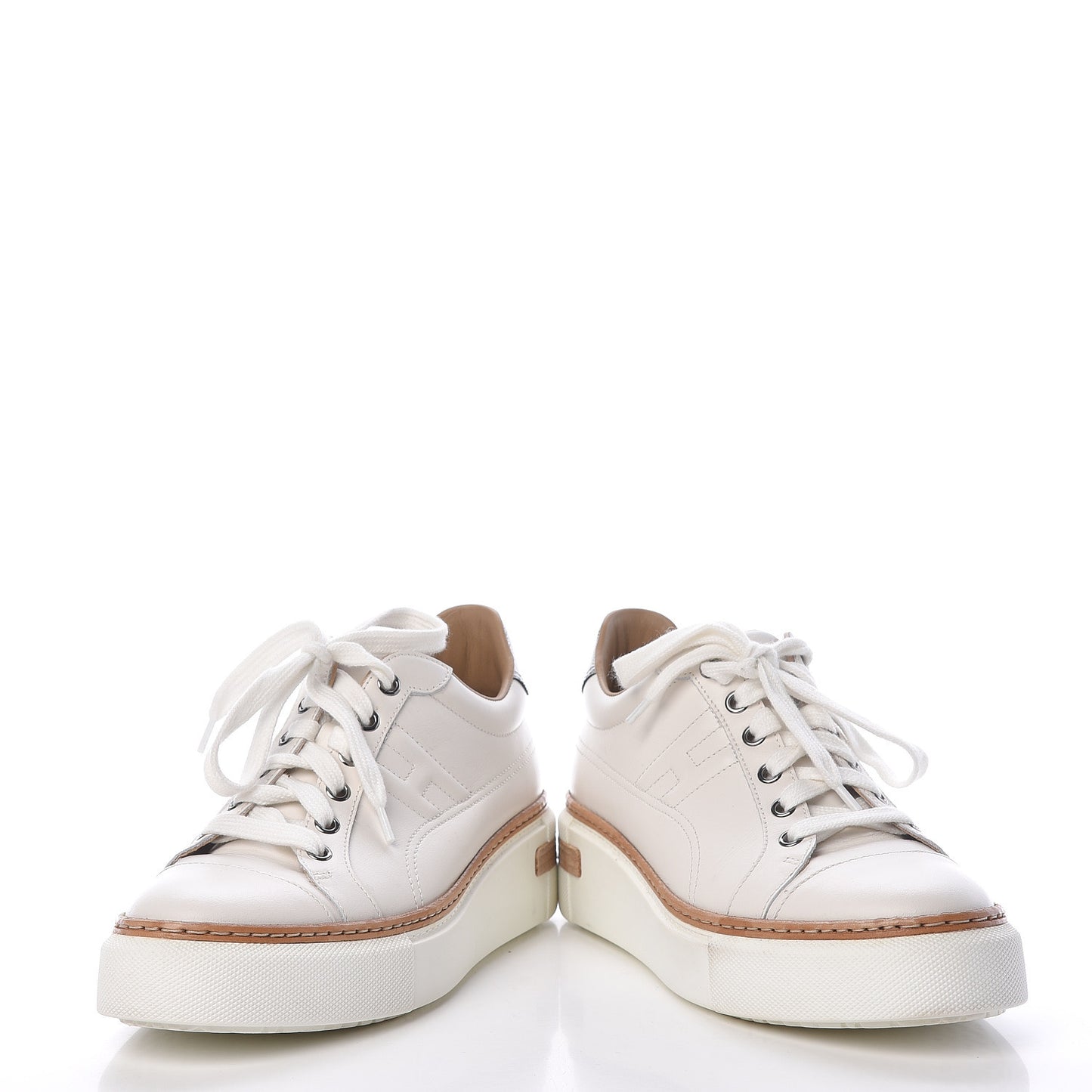 Calfskin Polo Sneakers 37 White
