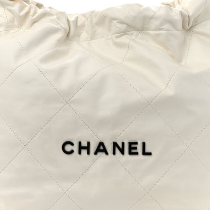 Chanel Shiny Calfskin Quilted Chanel 22 White Black 9 of 11