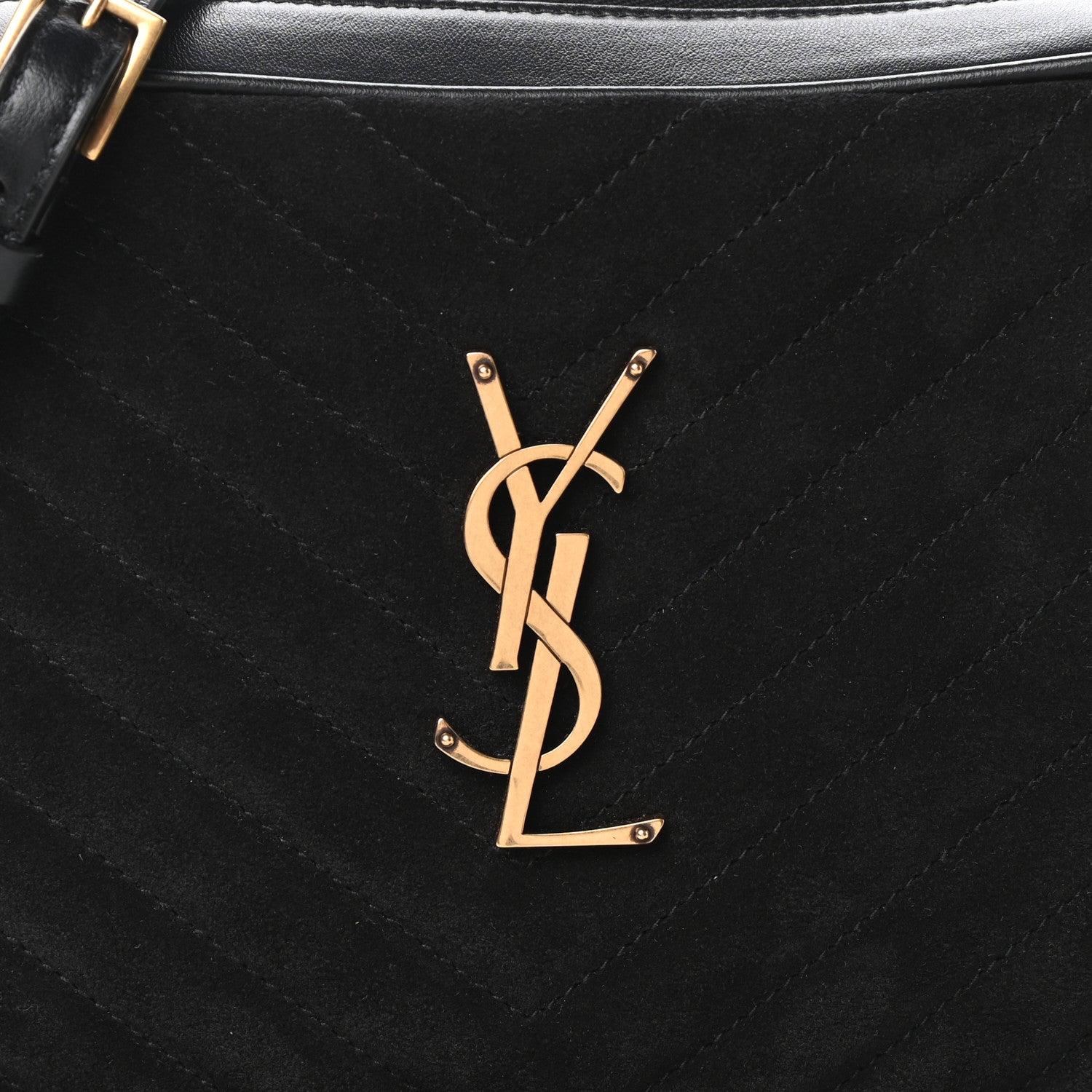 Saint Laurent Suede Calfskin Monogram Lou Camera Bag Black 7 of 9