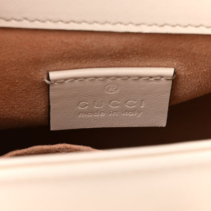 Gucci Calfskin Matelasse Mini GG Marmont Top Handle Shoulder Bag White 5 of 10
