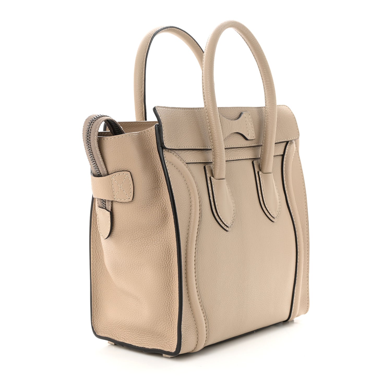 Drummed Calfskin Micro Luggage Dune