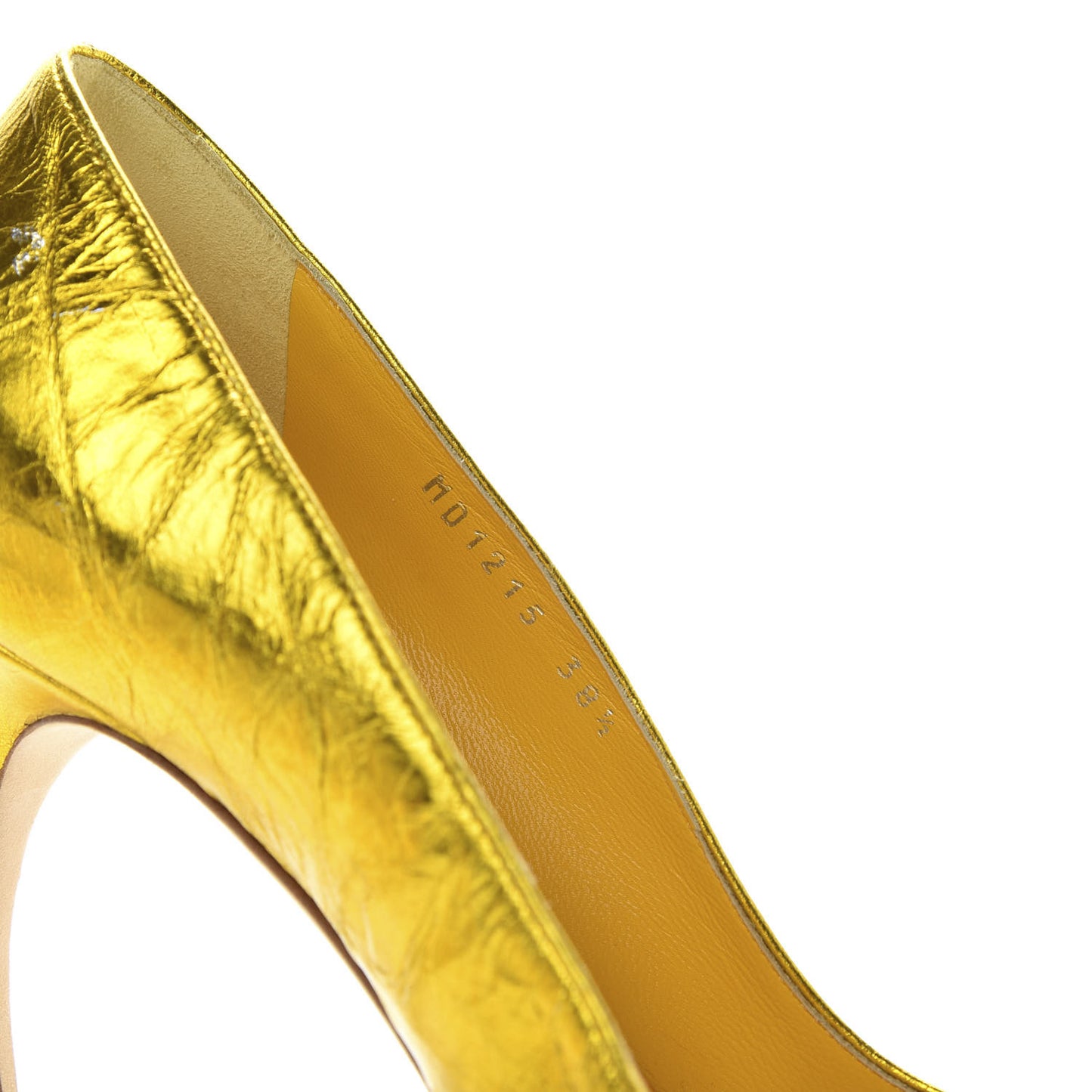Shiny Crinkled Lambskin Songe Pumps 38.5 Juane