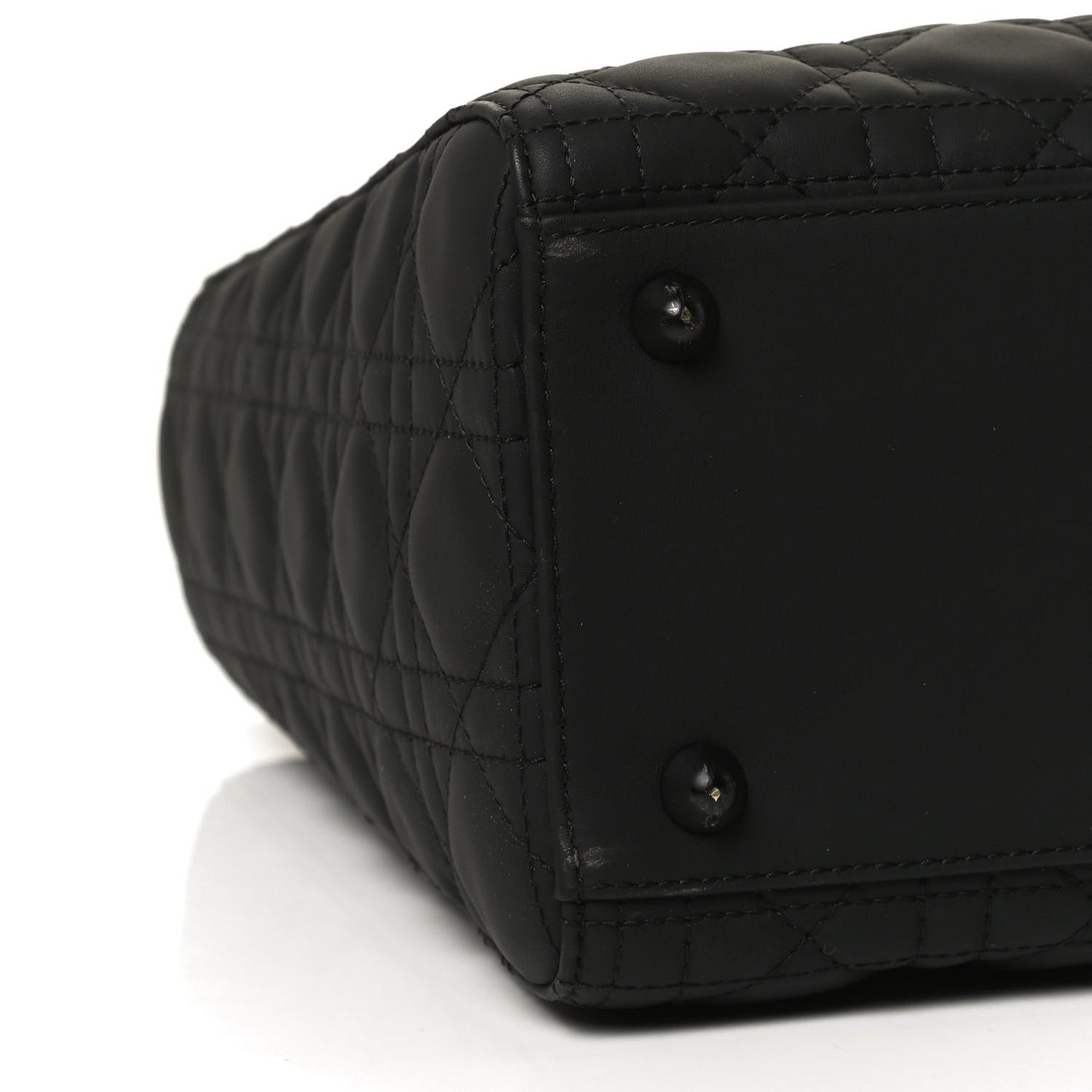 Ultra Matte Calfskin Cannage Large Lady Dior Black