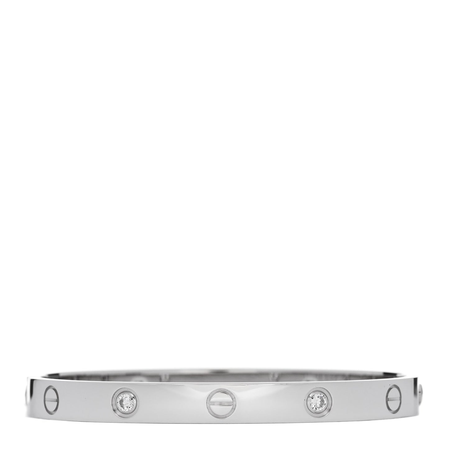 18K White Gold 4 Diamond Love Bracelet 17