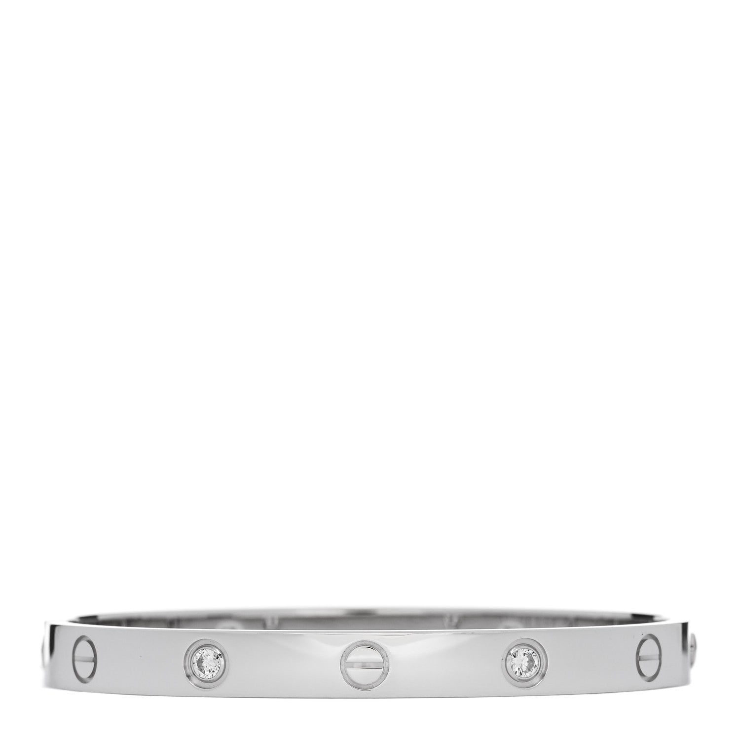 Cartier 18K White Gold 4 Diamond Love Bracelet 17 1 of 7
