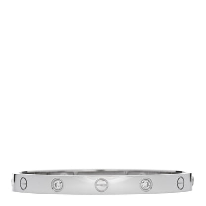 Cartier 18K White Gold 4 Diamond Love Bracelet 17 1 of 7