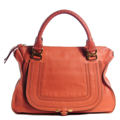 Chloe Calfskin Large Marcie Satchel Red Bush 1 of 12