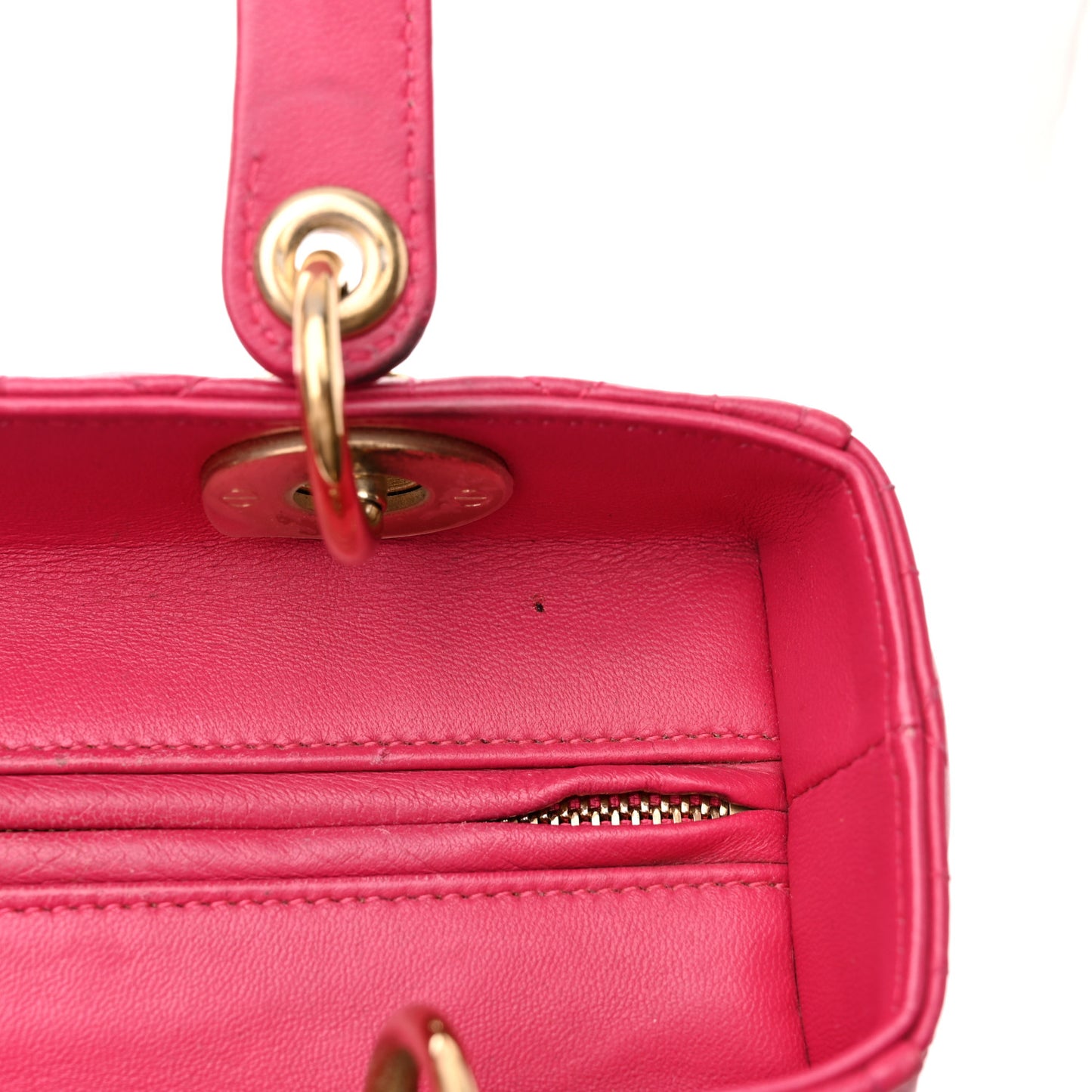 Lambskin Cannage Medium Lady Dior Pink