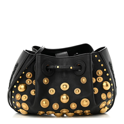 Chloe Lambskin Studded Small Inez Drawstring Bag Black 1 of 14