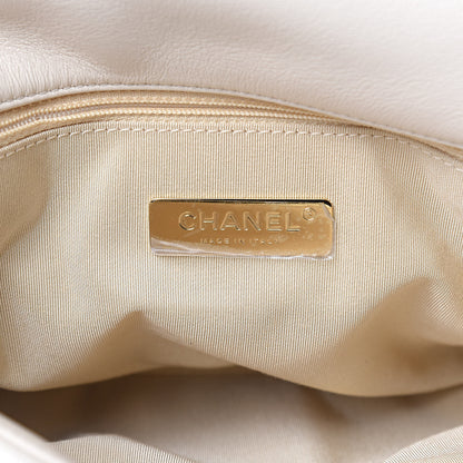 Chanel Lambskin Quilted Large 19 Flap Light Beige 6 of 9