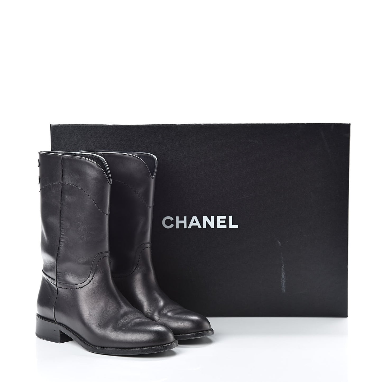 Calfskin Ascot High CC Boots 36 Black
