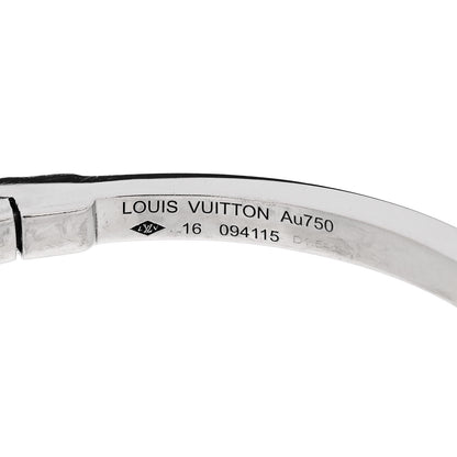 Louis Vuitton 18K White Gold Diamond Lockit Bangle Bracelet 16 3 of 6