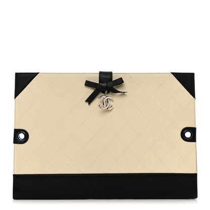 Chanel Caviar Stitched Bowtie Drawing Portfolio Dark White Black 1 of 9
