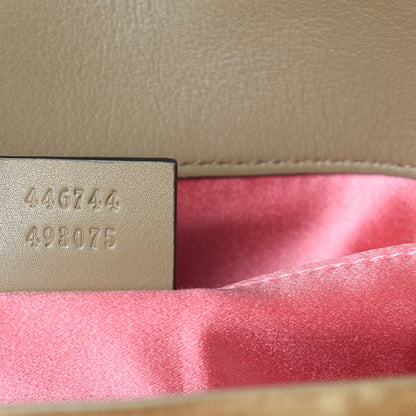 Gucci Velvet Matelasse Mini GG Marmont Shoulder Bag Taupe 8 of 12