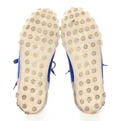 Chanel Wool Nylon Lambskin Suede Calfskin Womens Logo Sneakers 40.5 Blue Coral 5 of 10