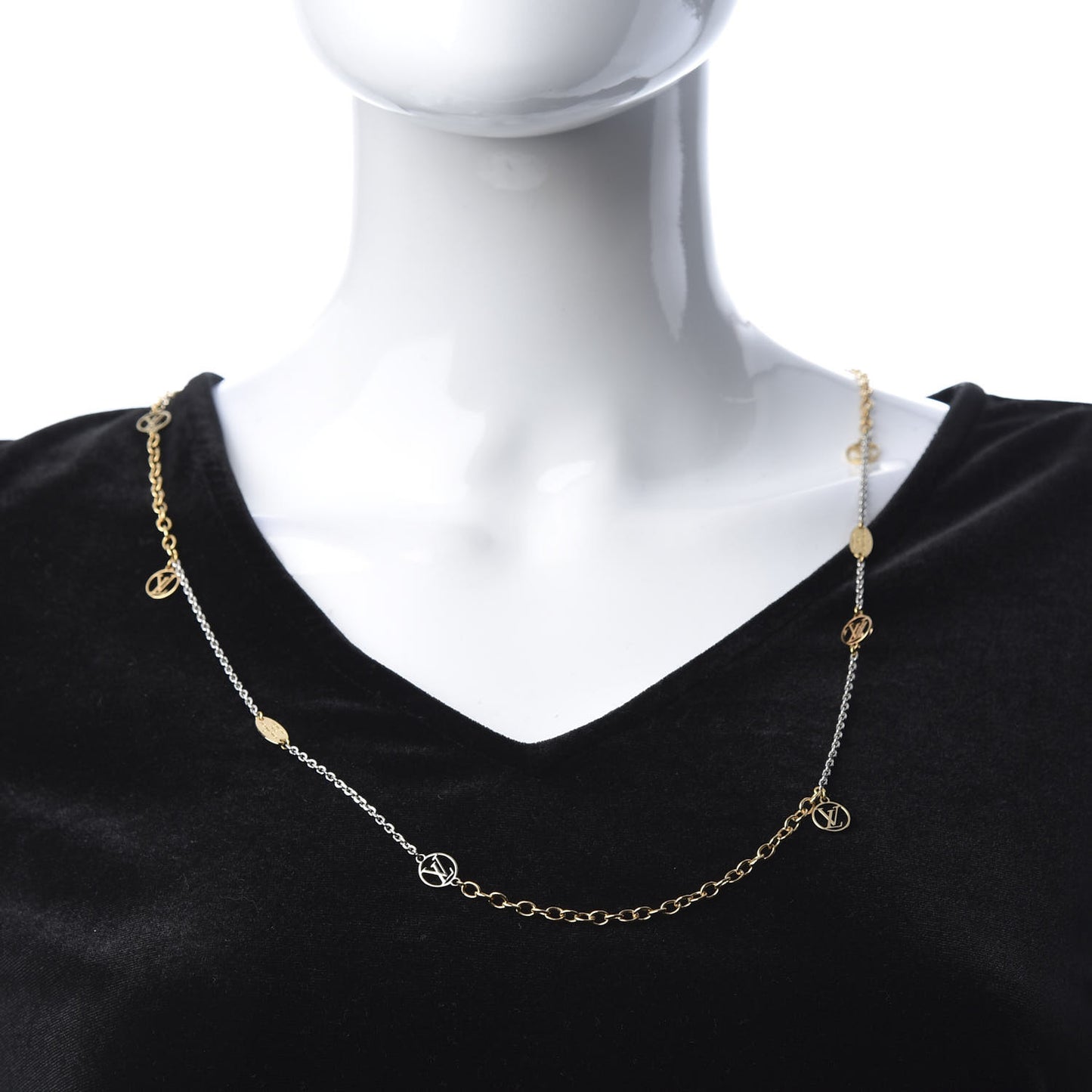 Logomania Sautoir Necklace Silver Gold
