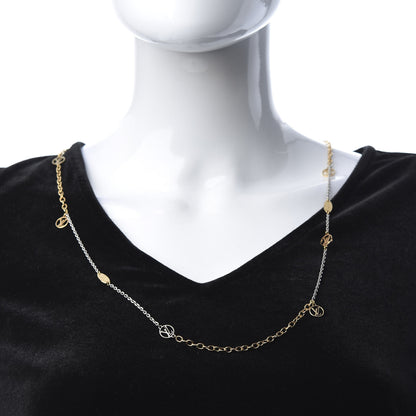Louis Vuitton Logomania Sautoir Necklace Silver Gold 2 of 5