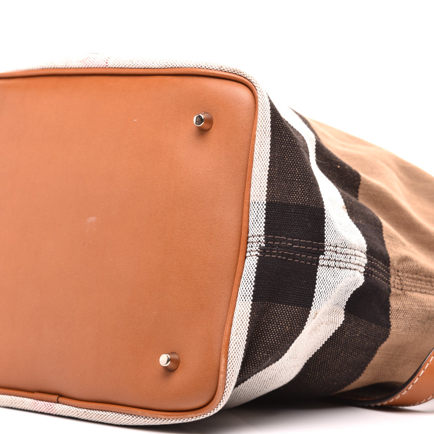 Burberry Canvas Mega Check Medium Ashby Hobo Saddle Brown 8 of 8
