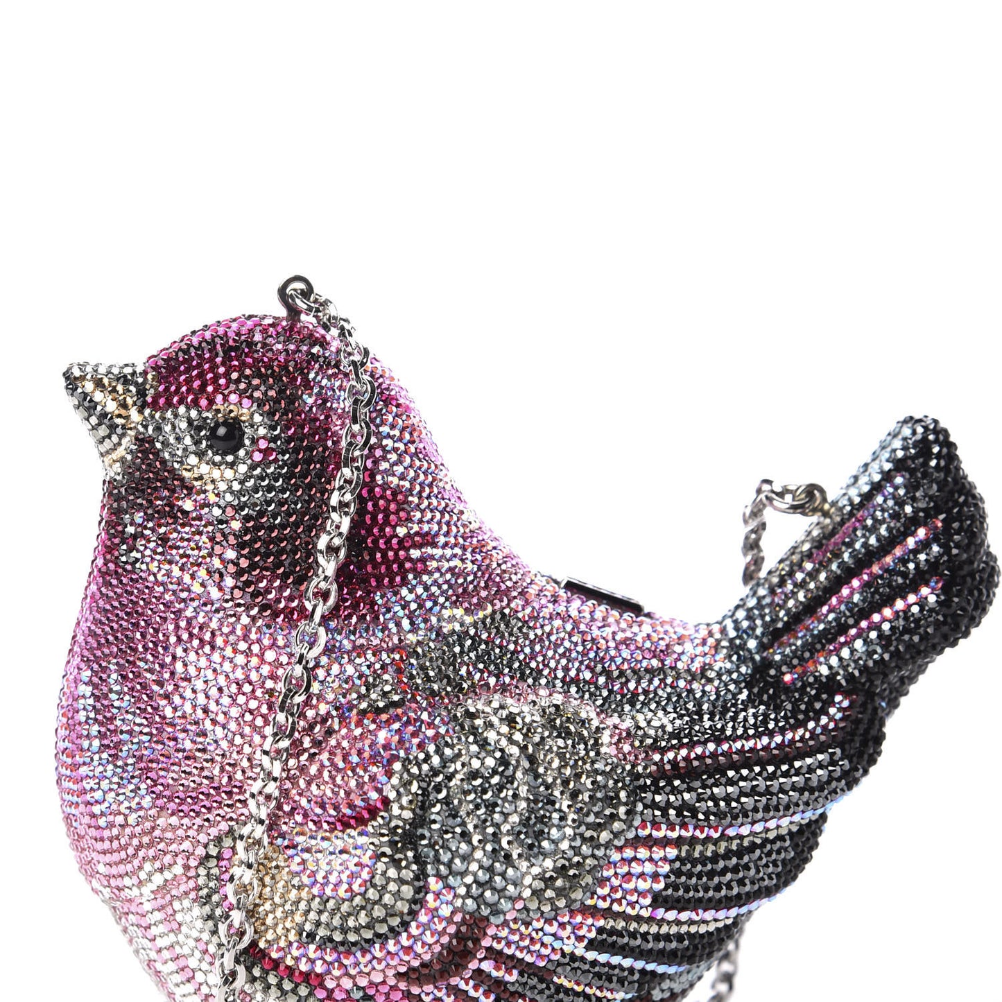 Swarovski Crystal Bird Minaudiere Clutch Pink Multicolor