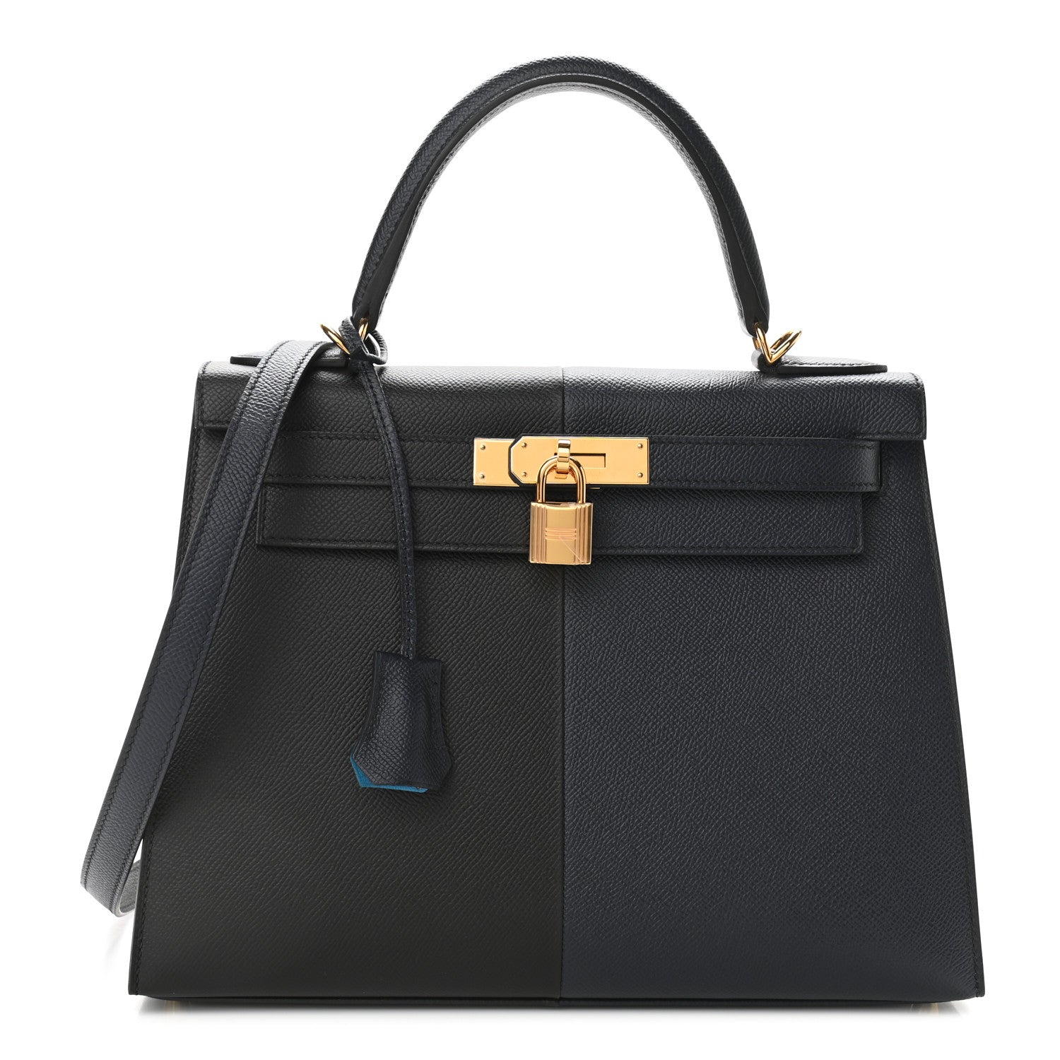 Hermes Epsom Casaque Kelly Sellier 28 Bleu Indigo Black Bleu Frida 1 of 11