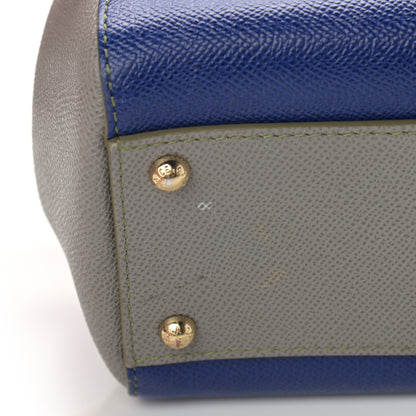 Dolce & Gabbana Lizard Calfskin Embossed Tri-Color Medium Miss Sicily Satchel Red Blue Grey 11 of 13