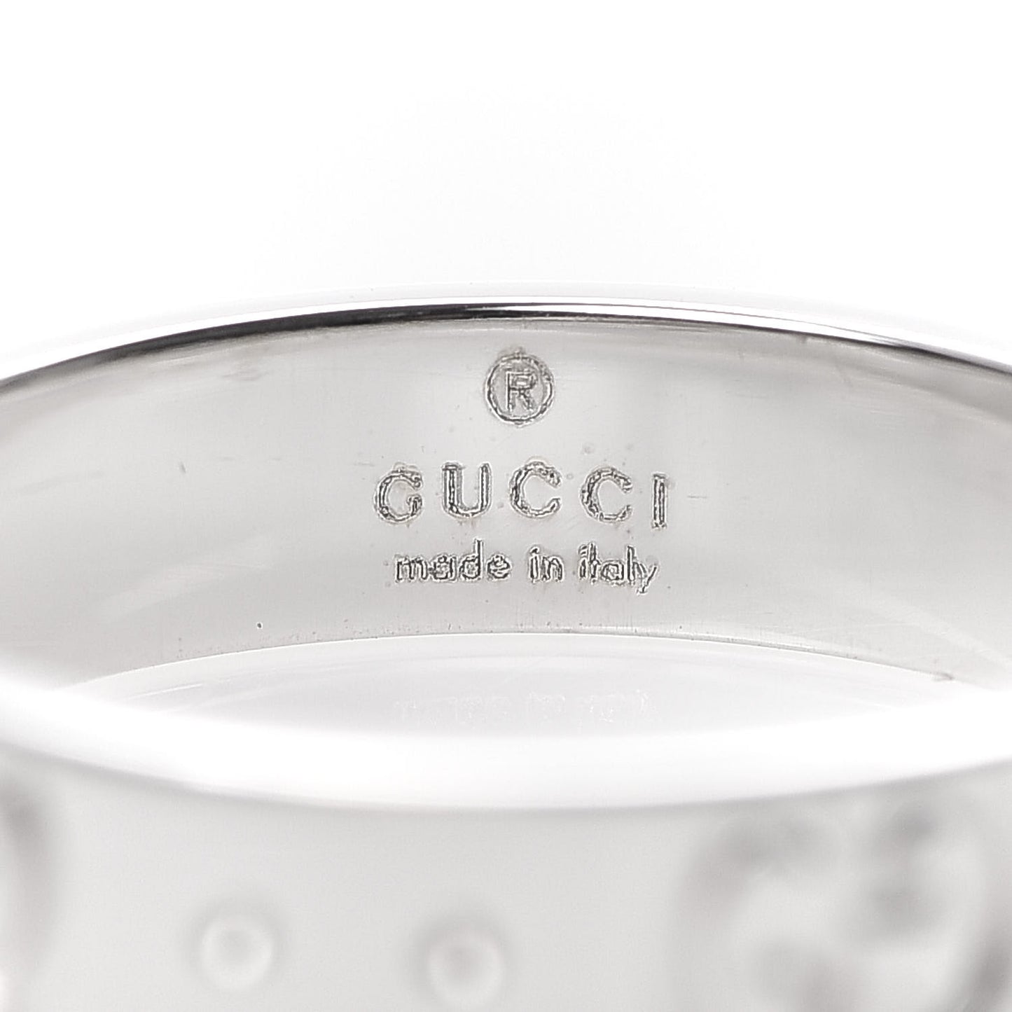 18K White Gold 4mm Icon Thin Band Ring 49 4.75