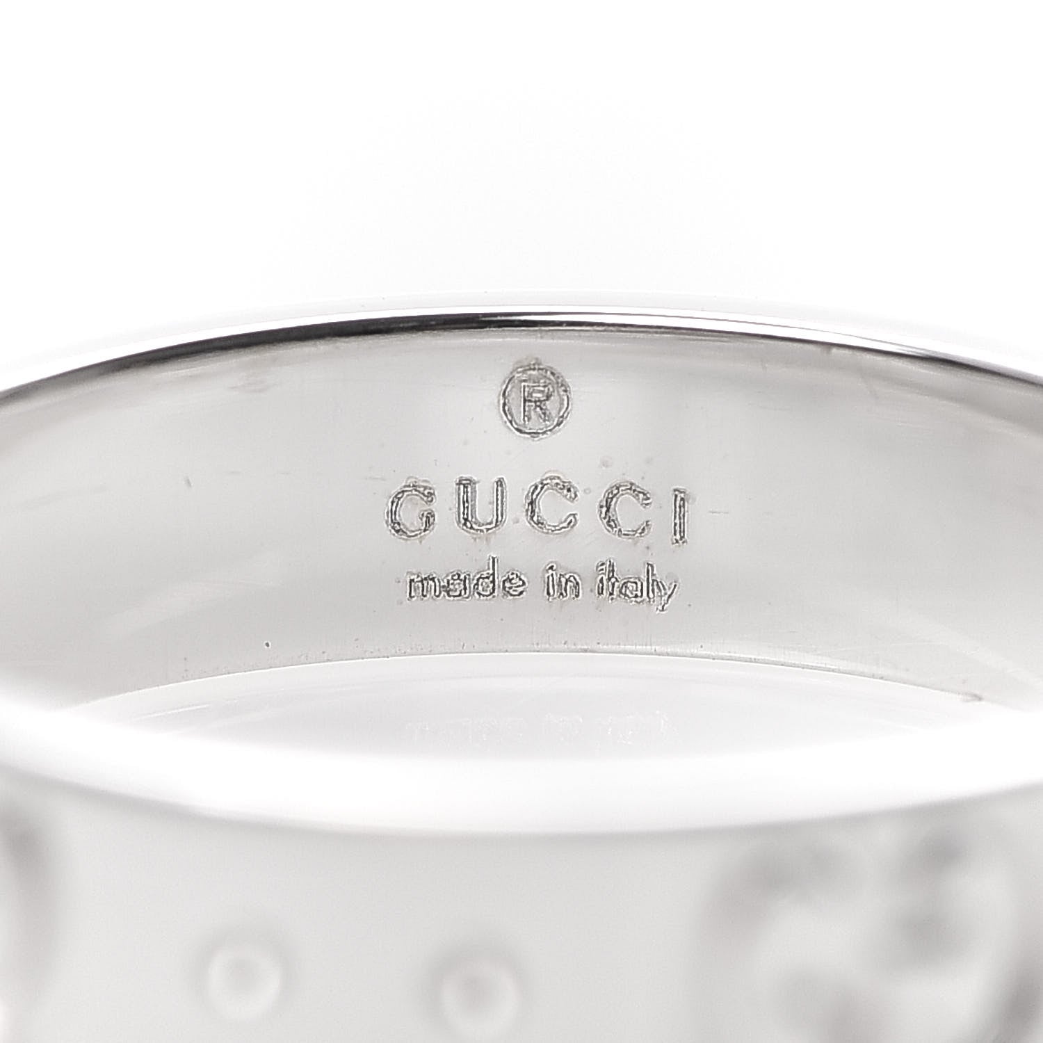Gucci 18K White Gold 4mm Icon Thin Band Ring 49 4.75 6 of 6