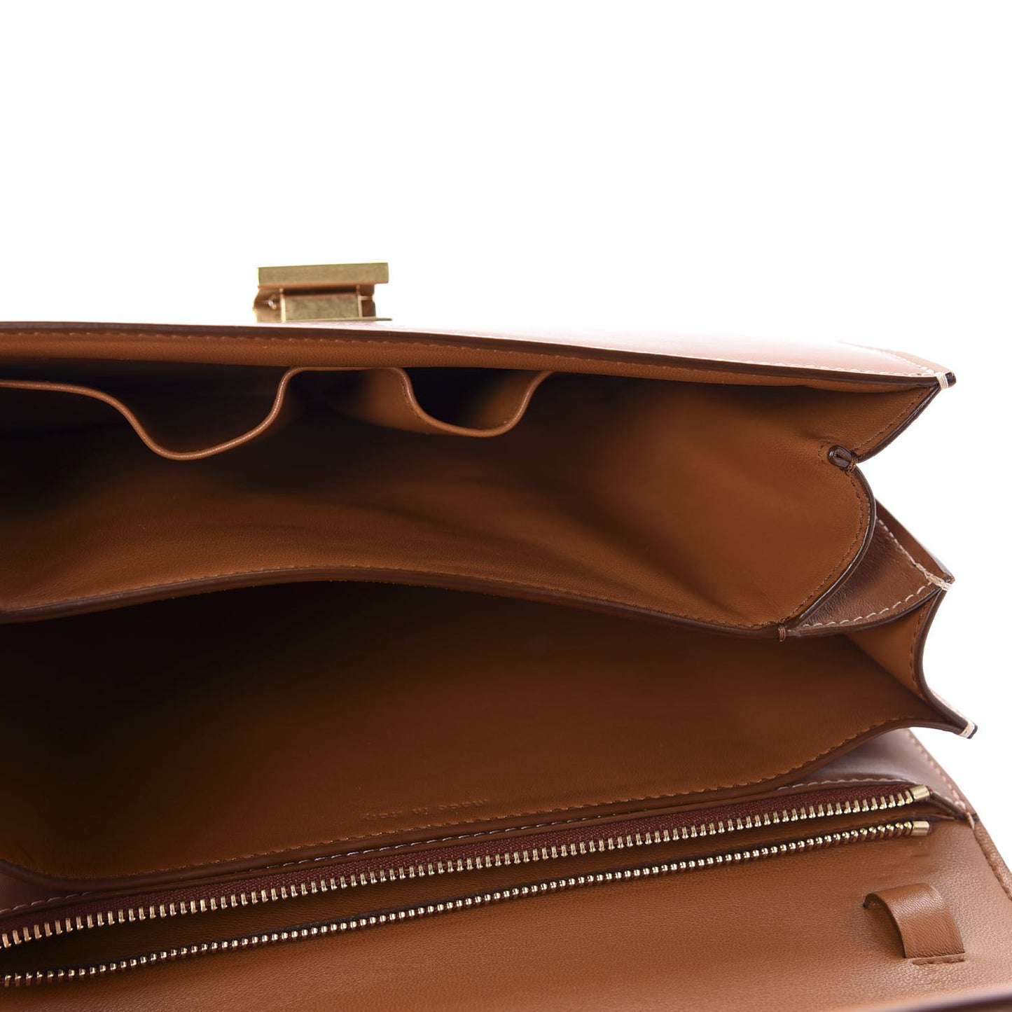 Natural Calfskin Medium Classic Box Flap Bag Tan