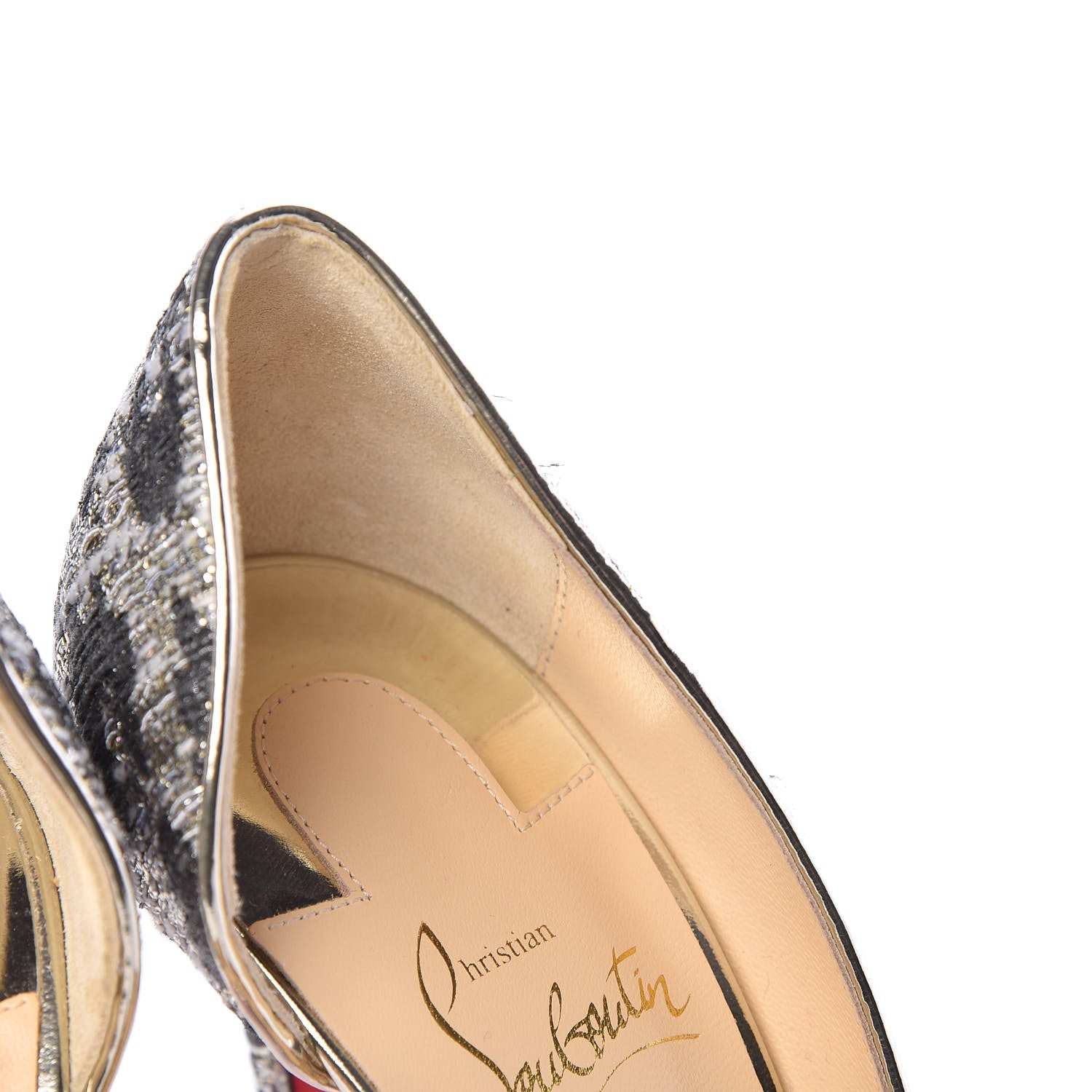 Christian Louboutin Lurx Gigi Specchio Iriza 100 Pumps 36 Black Light Gold 8 of 10