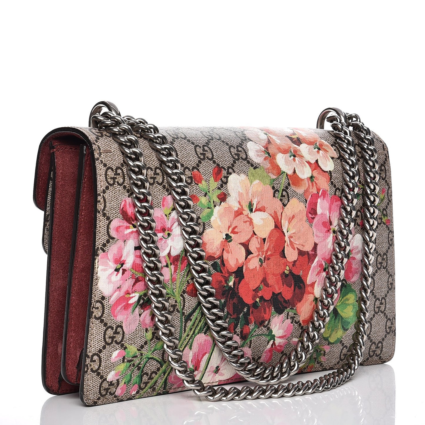 GG Supreme Monogram Blooms Small Dionysus Shoulder Bag Beige Multicolor Dry Rose