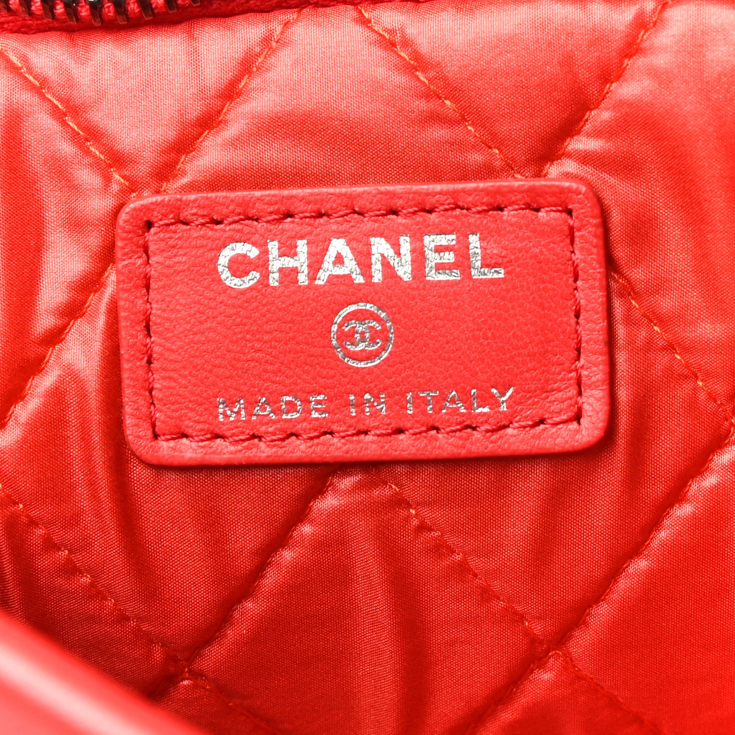 Chanel Patent Calfskin Quilted Beauty CC Clutch Red 6 of 14