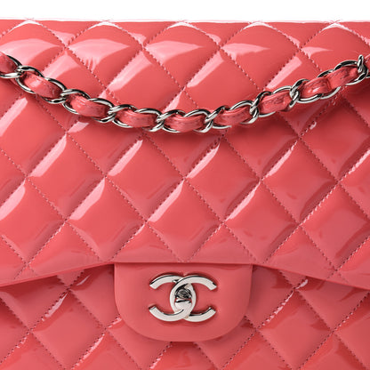 Chanel Patent Quilted Jumbo Double Flap Pink 12 of 12