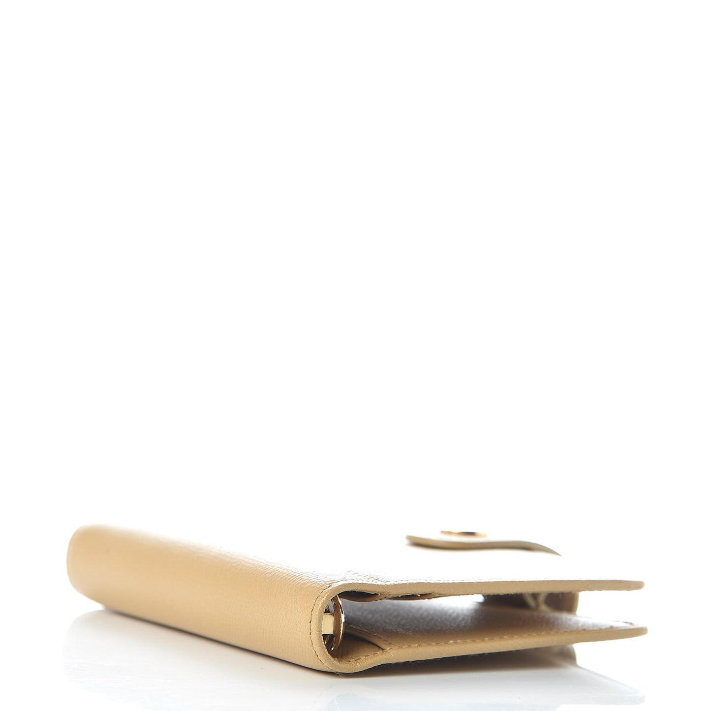 Grained Calfskin CC Button Pocket Agenda Cover Beige