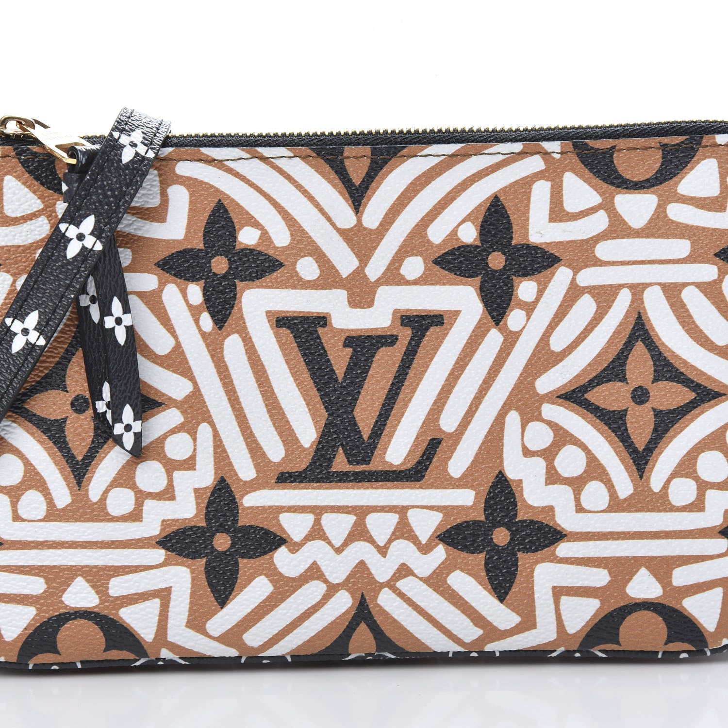 Louis Vuitton Monogram Giant Crafty Double Zip Pochette Creme Caramel 9 of 11