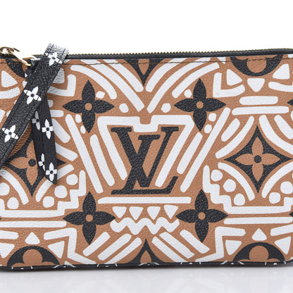 Louis Vuitton Monogram Giant Crafty Double Zip Pochette Creme Caramel 9 of 11