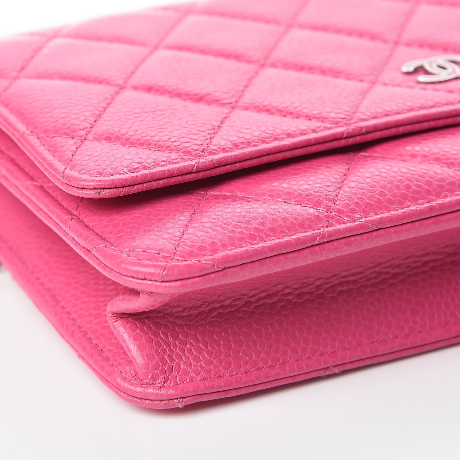 Chanel Caviar Quilted Wallet on Chain WOC Pink 9 of 11