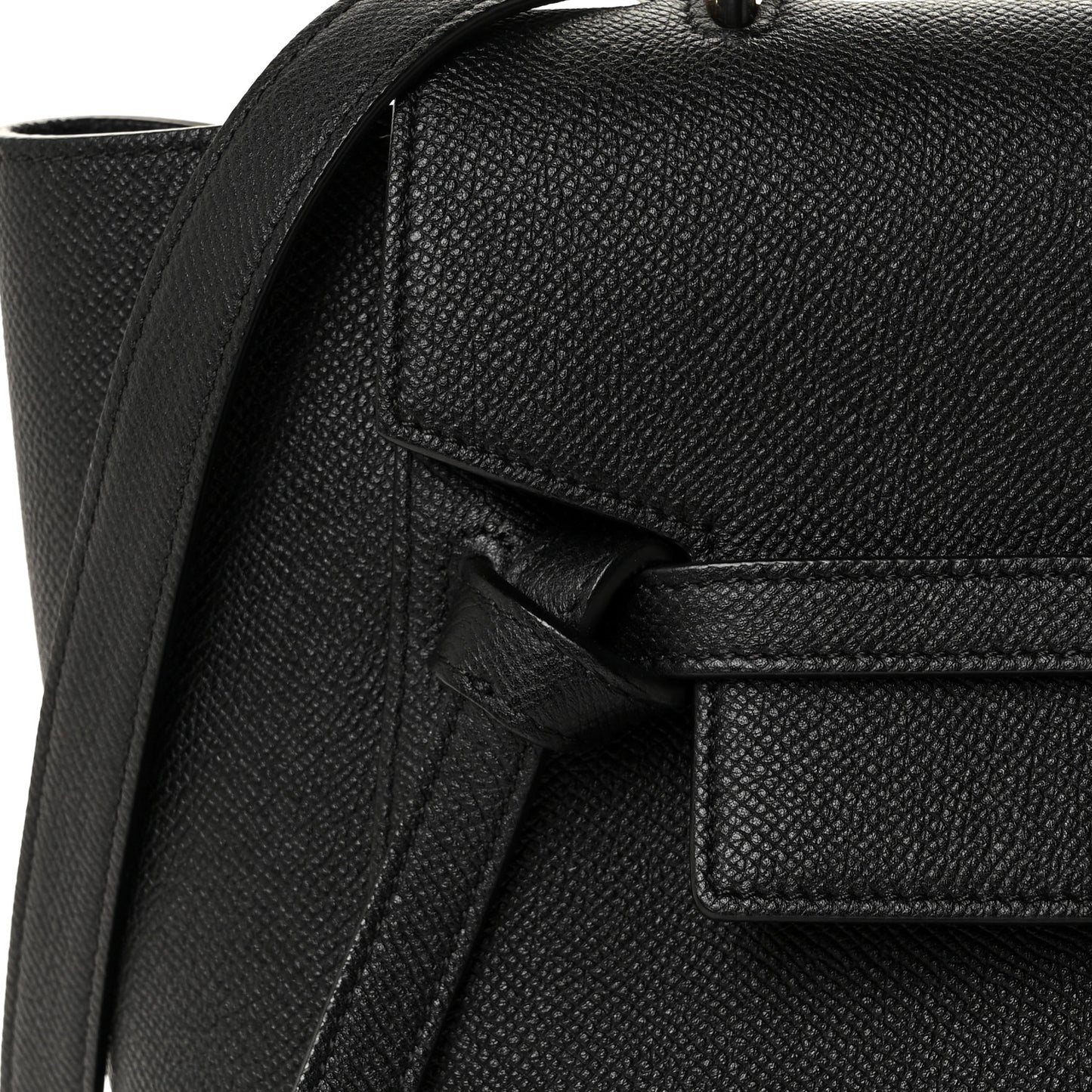 Grained Calfskin Micro Belt Bag Black
