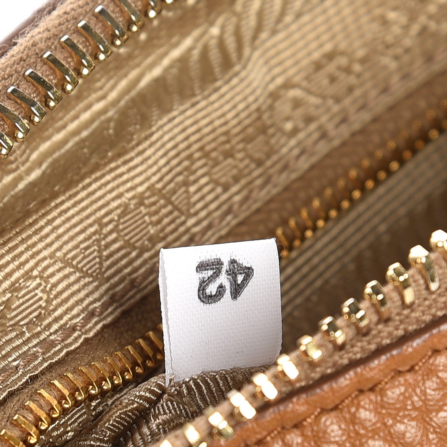 Prada Vitello Daino Pochette Bag Caramel 8 of 8