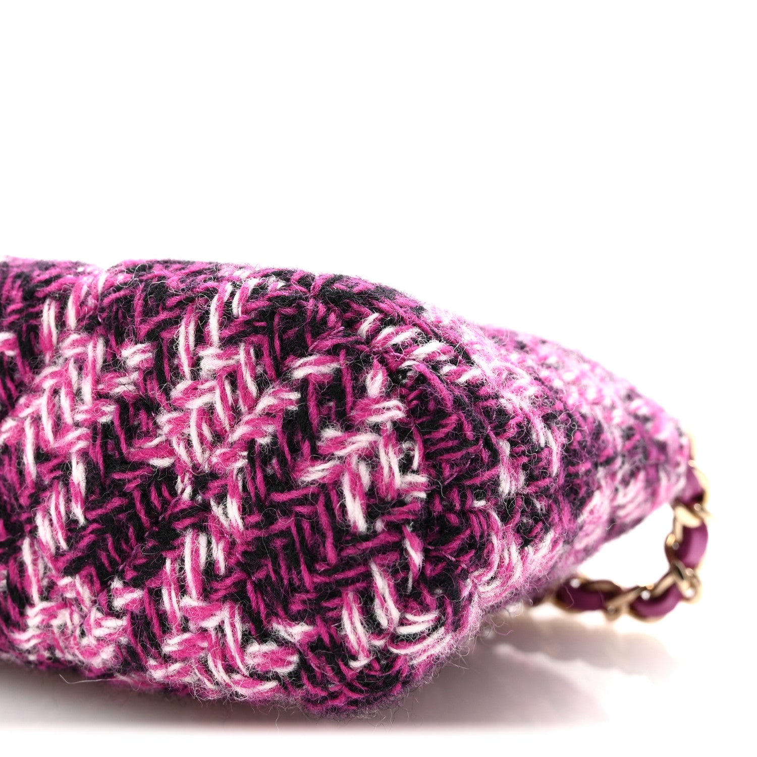Chanel Tweed Quilted Mini Clutch With Chain Purple 10 of 11