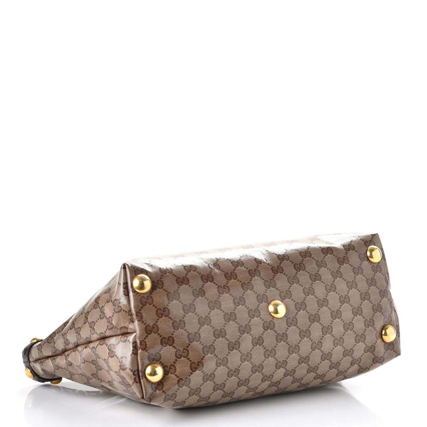 Crystal Monogram Medium Babouska Shopping Tote Dark Brown