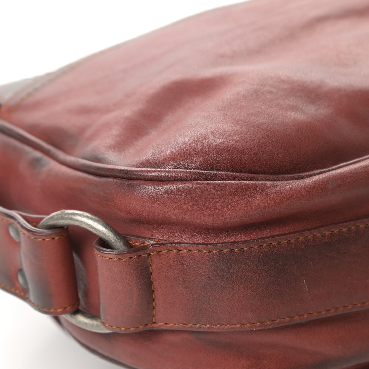 Calfskin Medium Gaucho Double Saddle Red
